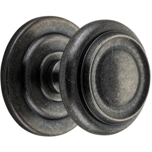 Centre Door Knob Sarlat Distressed Nickel D98xP99mm BP107mm in Distressed Nickel