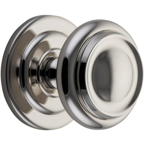 Centre Door Knob Sarlat Polished Nickel D98xP99mm BP107mm in Polished Nickel