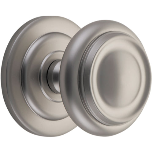 Centre Door Knob Sarlat Satin Nickel D98xP99mm BP107mm in Satin Nickel