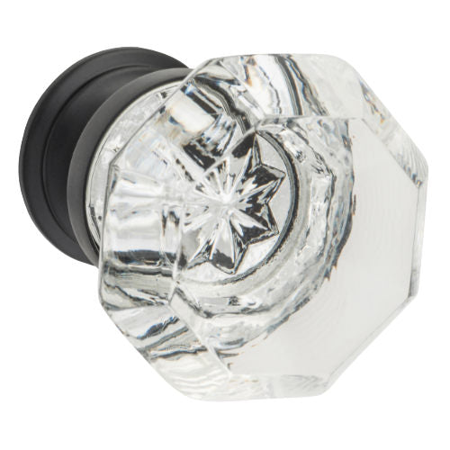 Tradco Sophia Glass Cupboard Knob - Matt Black / 41mm in Matt Black