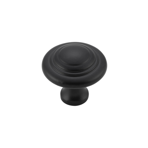 Cupboard Knob Domed Matt Black D25xP24mm in Matt Black