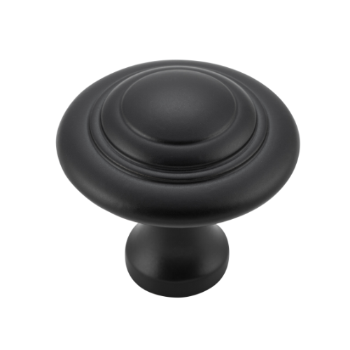 Cupboard Knob Domed Matt Black D38xP35mm in Matt Black