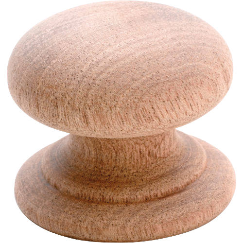 Cupboard Knob Mushroom Wooden Screw Mahogany D54xP39mm in Cedar Finish