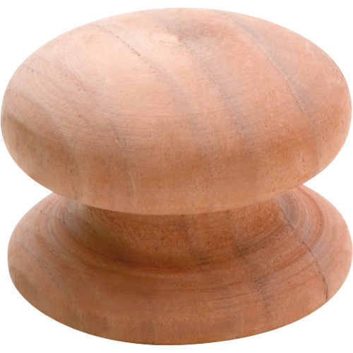 Cupboard Knob Mushroom Wooden Screw Mahogany D40xP34mm in Cedar Finish