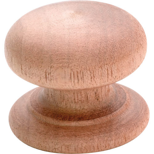 Cupboard Knob Mushroom Wooden Screw Mahogany D48xP40mm in Cedar Finish