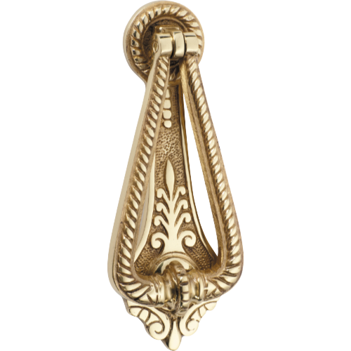 Door Knocker Edwardian Polished Brass H175xW70mm in Polished Brass