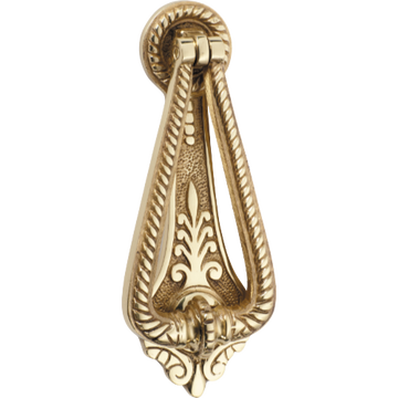 Door Knocker Edwardian Polished Brass H175xW70mm in Polished Brass