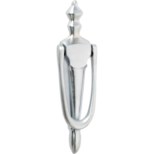 Door Knocker Victorian Satin Chrome H185xW45mm in Satin Chrome