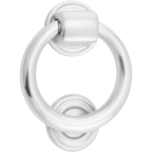 Door Knocker Ring Brushed Chrome D100xP22mm BP52mm in Brushed Chrome