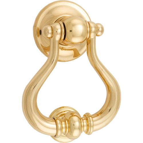 Door Knocker Sarlat Polished Brass H137xW115xP60mm BP70mm in Polished Brass