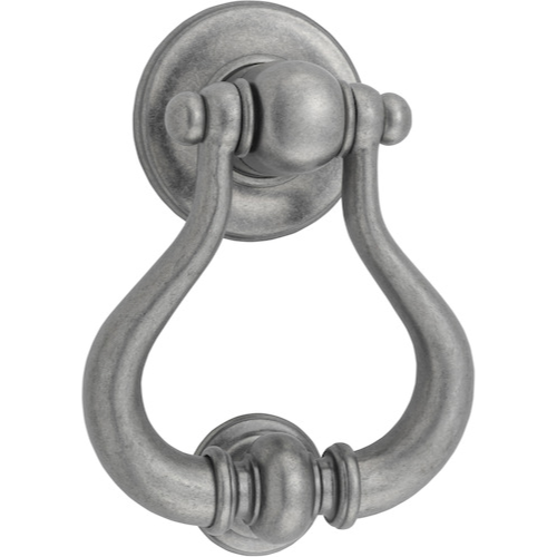 Door Knocker Sarlat Distressed Nickel H137xW115xP60mm BP70mm in Distressed Nickel