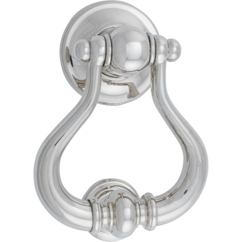 Door Knocker Sarlat Polished Nickel H137xW115xP60mm BP70mm in Polished Nickel