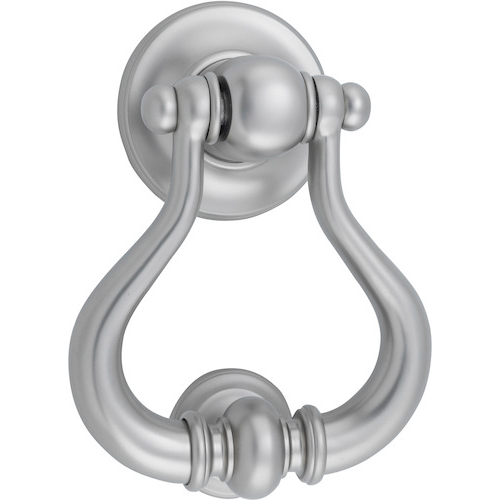 Door Knocker Sarlat Satin Nickel H137xW115xP60mm BP70mm in Satin Nickel