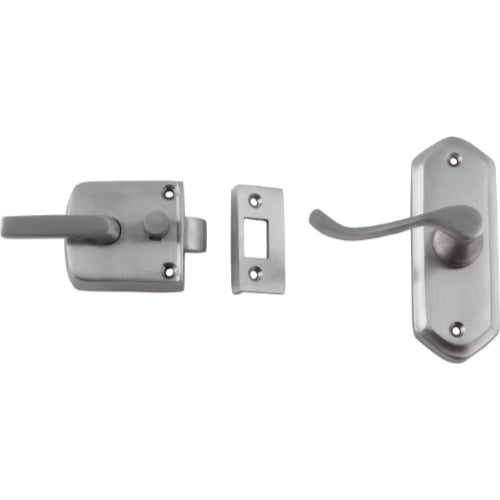 Screen Door Latch Left Hand External Satin Chrome H98xW36mm P40mm in Satin Chrome