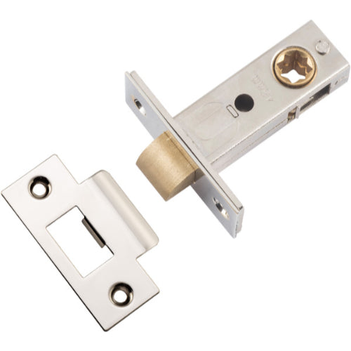 Tube Latch Split Cam Hard Sprung 'T' Striker Polished Nickel Backset 45mm in Polished Nickel