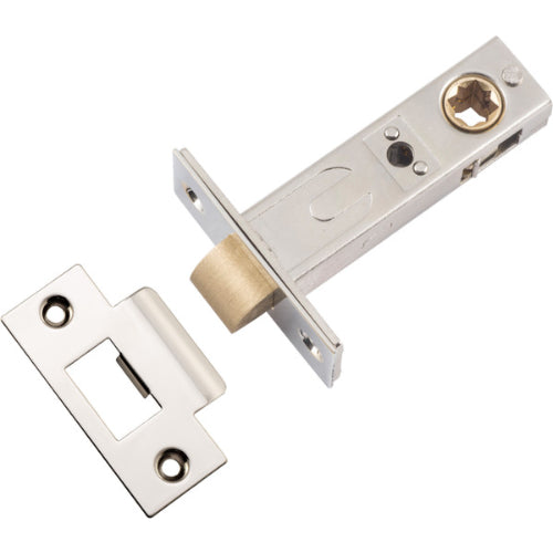 Tube Latch Split Cam Hard Sprung 'T' Striker Polished Nickel Backset 60mm in Polished Nickel