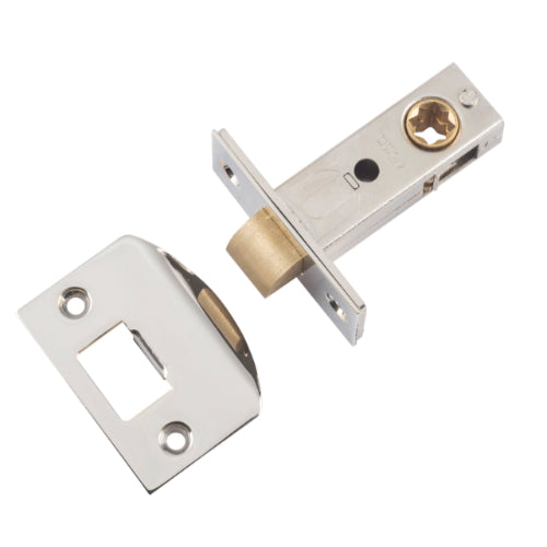 Tube Latch Split Cam Hard Sprung 'D' Striker Polished Nickel Backset 45mm in Polished Nickel