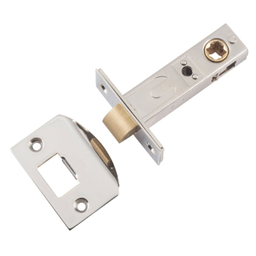 Tube Latch Split Cam Hard Sprung 'D' Striker Polished Nickel Backset 60mm in Polished Nickel