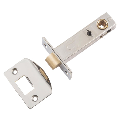 Tube Latch Split Cam Hard Sprung 'D' Striker Polished Nickel Backset 70mm in Polished Nickel