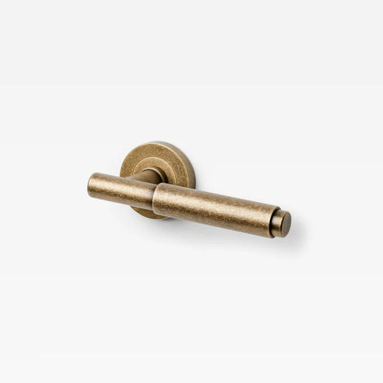 Lola Lever Tumbled Brass in Tumbled Brass