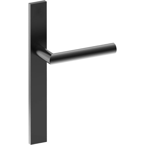 CETINA Door Handle on B02 EXTERNAL European Standard Backplate, Concealed Fixing (Half Set)  in Black Teflon