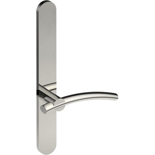 LAGUNA Door Handle on B01 EXTERNAL Australian Standard Backplate, Concealed Fixing (Half Set)  in Polished Stainless