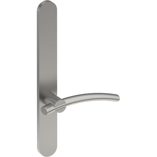 LAGUNA Door Handle on B01 EXTERNAL Australian Standard Backplate, Concealed Fixing (Half Set)  in Satin Stainless