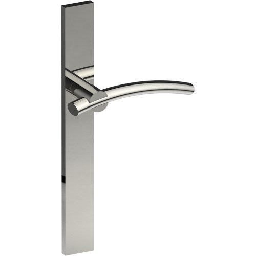 LAGUNA Door Handle on B02 EXTERNAL European Standard Backplate, Concealed Fixing (Half Set)  in Polished Stainless