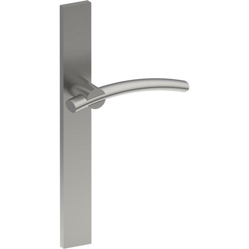 LAGUNA Door Handle on B02 EXTERNAL European Standard Backplate, Concealed Fixing (Half Set)  in Satin Stainless