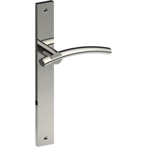 LAGUNA Door Handle on B02 INTERNAL European Standard Backplate, Visible Fixing (Half Set)  in Polished Stainless