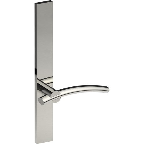 LAGUNA Door Handle on B02 EXTERNAL Australian Standard Backplate, Concealed Fixing (Half Set)  in Polished Stainless