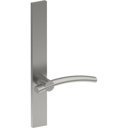 LAGUNA Door Handle on B02  EXTERNAL Australian Standard Backplate, Concealed Fixing (Half Set)  in Satin Stainless