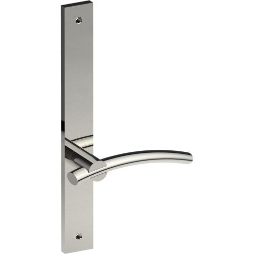 LAGUNA Door Handle on B02 INTERNAL Australian Standard Backplate, Visible Fixing (Half Set)  in Polished Stainless