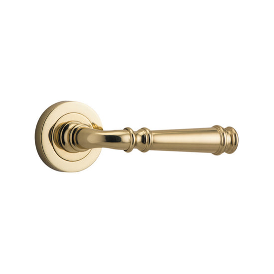 Door Lever Verona Round Rose Pair Polished Brass D52xP59mm

(Latch/Lock Sold Separately) in Polished Brass