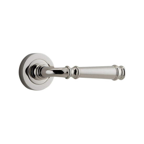 Door Lever Verona Round Rose Pair Polished Nickel D52xP59mm

(Latch/Lock Sold Separately) in Polished Nickel