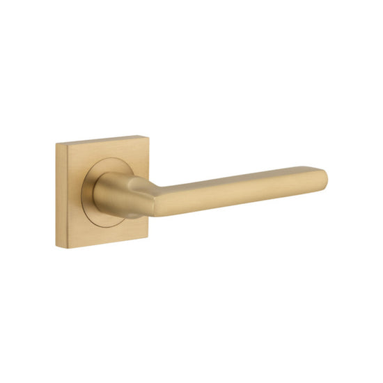 Door Lever Baltimore Square Rose Pair Brushed Brass H52xW52xP55mm

(Latch/Lock Sold Separately) in Brushed Brass