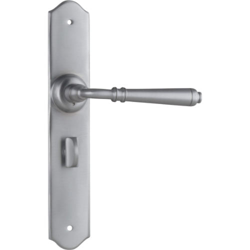 Door Lever Reims Privacy Pair Satin Chrome H240xW40xP70mm in Satin Chrome