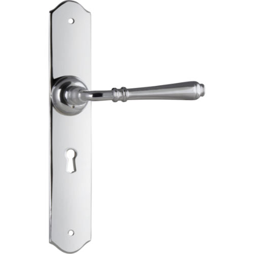 Door Lever Reims Lock Pair Chrome Plated H240xW40xP70mm in Chrome Plated