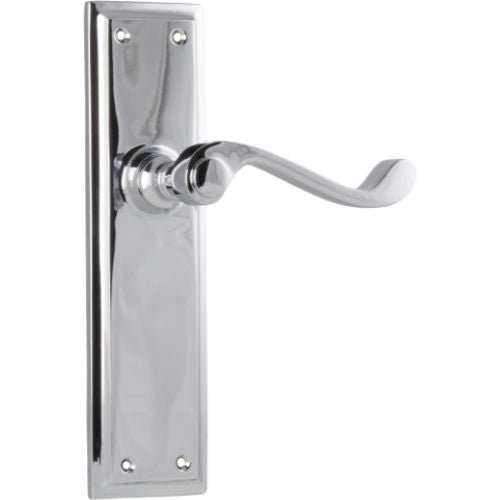 Door Lever Milton Latch Pair Chrome Plated H200xW50xP68mm in Chrome Plated