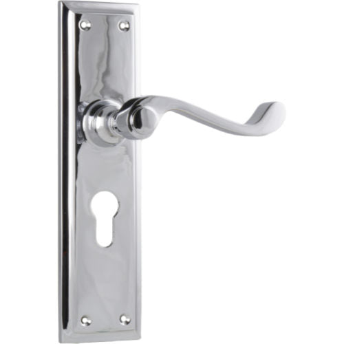 Door Lever Milton Euro Pair Chrome Plated H200xW50xP68mm in Chrome Plated