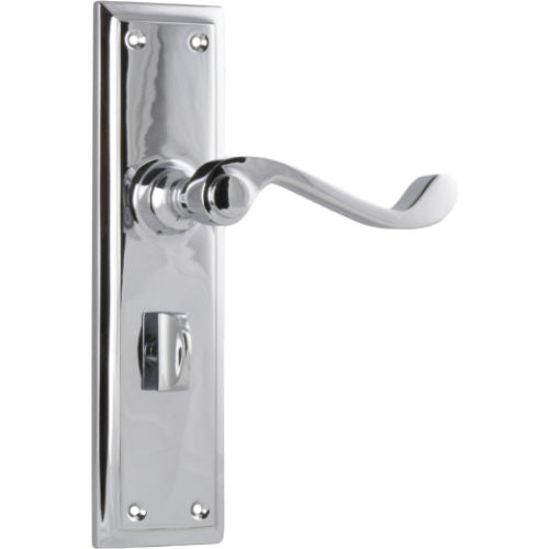 Door Lever Milton Privacy Pair Chrome Plated H200xW50xP68mm in Chrome Plated