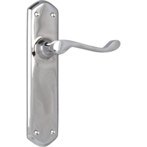 Door Lever Windsor Latch Pair Chrome Plated H200xP60xW45mm in Chrome Plated