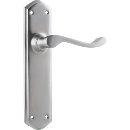 Door Lever Windsor Latch Pair Satin Chrome H200xP60xW45mm in Satin Chrome