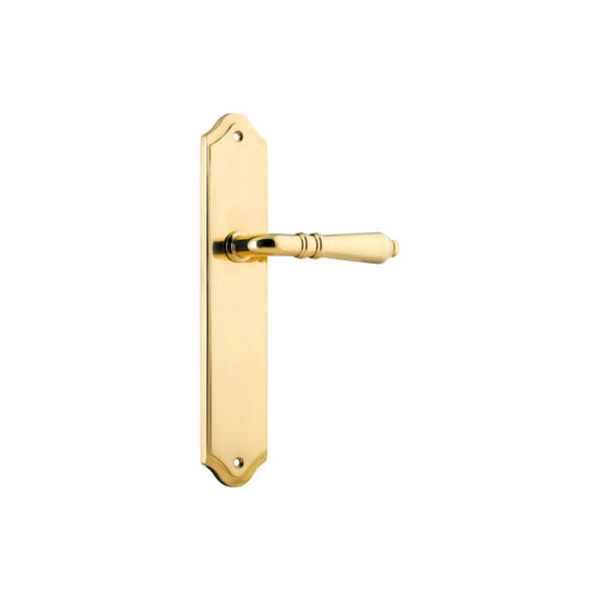 Door Lever Sarlat Shouldered Latch Polished Brass H250xW48xP57mm in Polished Brass