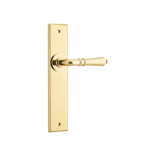 Sarlat Chamfered Latch Polished Brass H240xW50xP55mm in Polished Brass