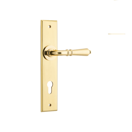 Sarlat Chamfered Euro Polished Brass H240xW50xP55mm in Polished Brass