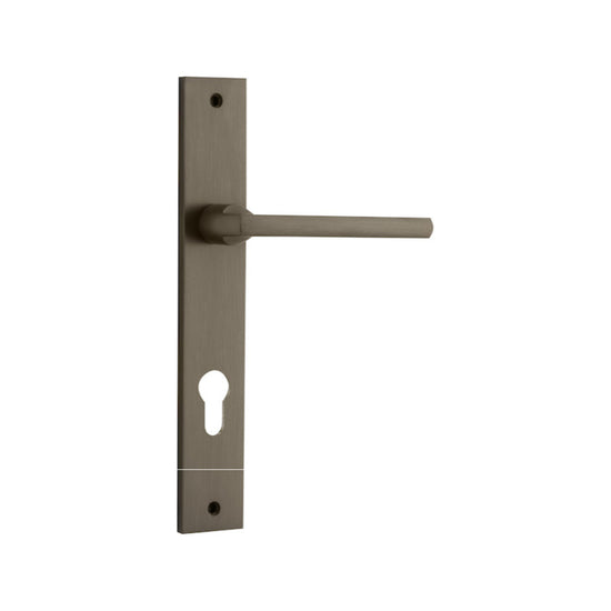 Door Lever Baltimore Rectangular Euro Signature Brass CTC85mm H240xW38xP55mm in Signature Brass