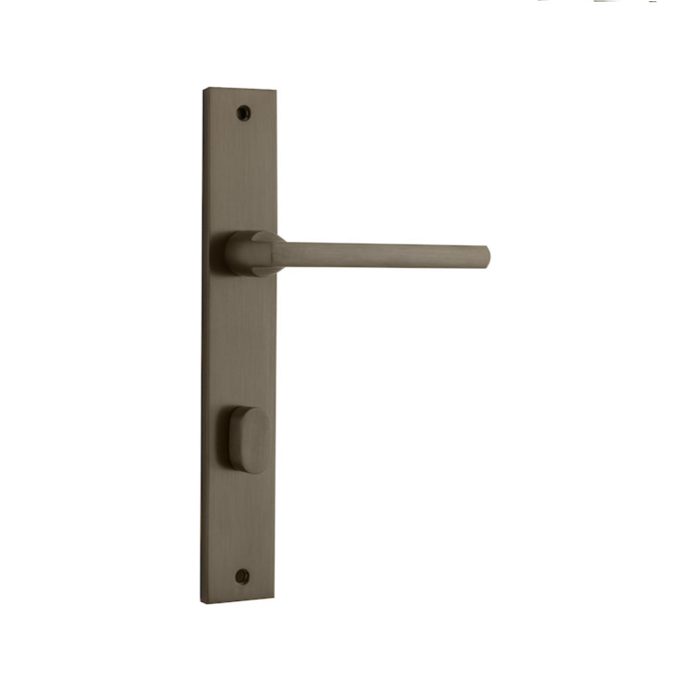 Door Lever Baltimore Rectangular Privacy Signature Brass CTC85mm H240xW38xP55mm in Signature Brass