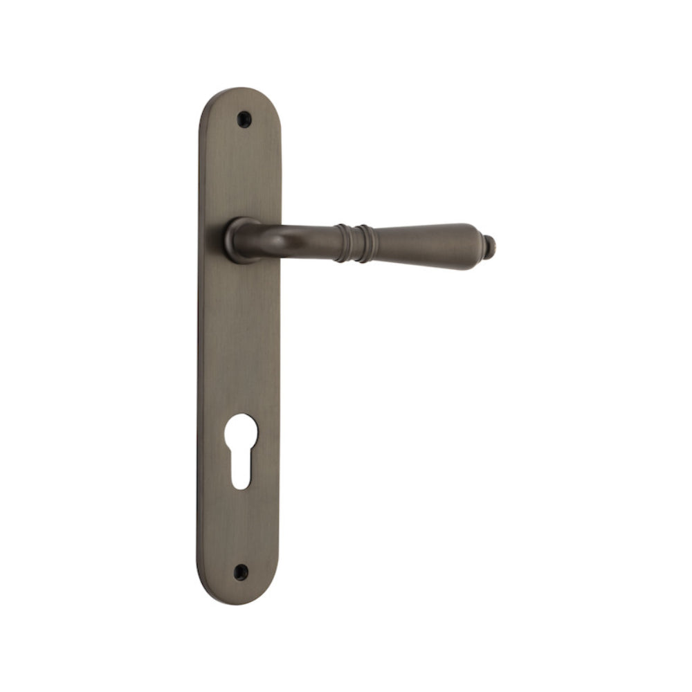 Door Lever Sarlat Oval Euro Signature Brass CTC85mm H240xW40xP55mm in Signature Brass