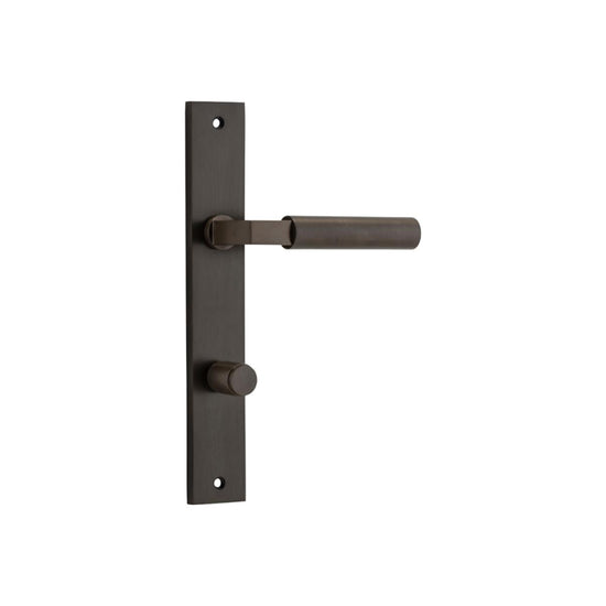 Door Lever Berlin Rectangular Privacy Signature Brass CTC85mm H240xW38xP57mm in Signature Brass